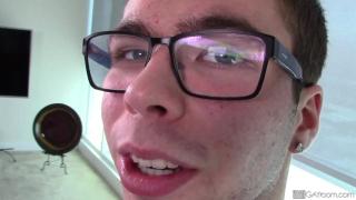 Nerdy College Teen is very Nervous for his first Time on the Casting Couch 8