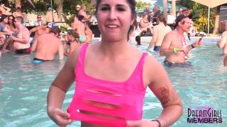 Cameraman Talks Girls into Showing Pussy at Wild Fantasy Fest Pool Party 8