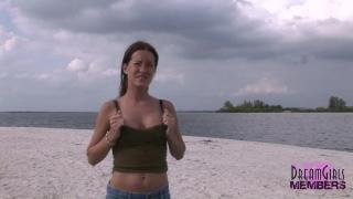 Freaky MILF Flashes her Big Tits on the Beach 5