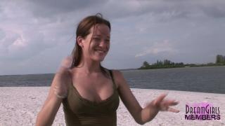 Freaky MILF Flashes her Big Tits on the Beach 9