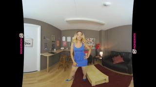 British Slut Shows Pussy & gives JOI on first Date (VR 180 3D) 5