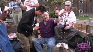 Don Vito from Viva La Bam Motorboats three Topless Chicks at a Party 6