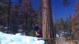 Horny Brunette Rides and Fucked by Big Cock on the Snowy Mountain 6