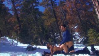 Horny Brunette Rides and Fucked by Big Cock on the Snowy Mountain 7