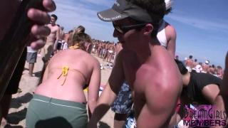 College Coed Bikini Girls Party Hard on the Beach in Texas 10