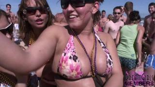 College Coed Bikini Girls Party Hard on the Beach in Texas