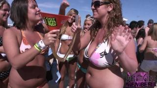 Innocent College Girls Show Huge Tits for Beads at a Beach Party