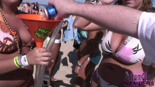 Innocent College Girls Show Huge Tits for Beads at a Beach Party 12