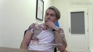 BIGSTR - Tattooe Dude Sucks Hard Cock in Office and Gets Load on his Chest 3