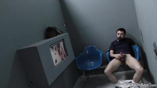 Bearded White Man Sucking and Fucking a Black Cock at a Gloryhole 7