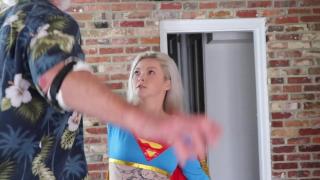 Kay Carter-Supergirl Bondage Spit Roast Deepthroat Oral Girl-Girl Facial 1