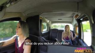 FakeHub - Hot Girls Making out in the back of Taxi 1
