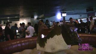 Coeds in Sexy Lingerie Ride the Bull at a Local Bar 12