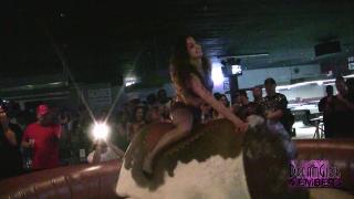 Coeds in Sexy Lingerie Ride the Bull at a Local Bar 4