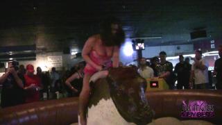 Coeds in Sexy Lingerie Ride the Bull at a Local Bar 7
