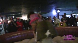 Coeds in Sexy Lingerie Ride the Bull at a Local Bar 8