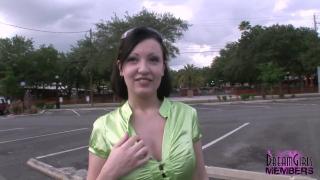 Risky Public Flashing from Hot Brunette with Perfect Tits 11
