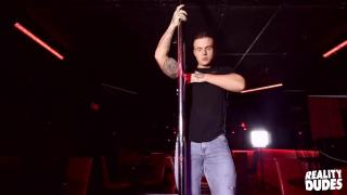 Muscular Theo does Striptease and Masturbates on Camera at Strip Club 1