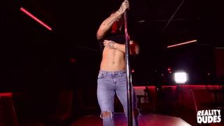 Muscular Theo does Striptease and Masturbates on Camera at Strip Club 2