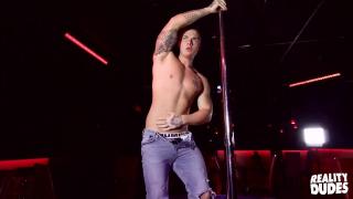 Muscular Theo does Striptease and Masturbates on Camera at Strip Club 5