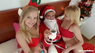 LosConsoladores - Step Sisters Share Santa's Cock on Christmas VipSexVault 3