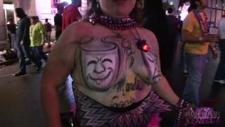 Huge Natural Boobs Flashed on Bourbon St at Mardi Gras 6