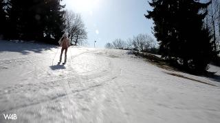 W4B Petitte Czech Teen Sapphira Naked Winter Skiing 3