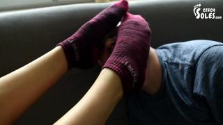 Lexi is looking for the most Smelly Pair of Socks! (long Toes, Czech Soles) 6