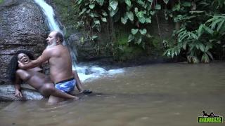 Black Woman Fucks with Fisherman at the Edge of the Stream 6