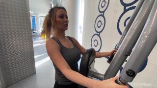 Sexy Big Tits MILF Tits & Pussy Teasing in the Public Gym 11