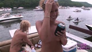 College Teens Show Pussy at Wild Lake of the Ozarks Party 1