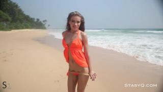 Gorgeous Latina Teen Model Strips off her Bikini for Nude Beach Photoshoot 2