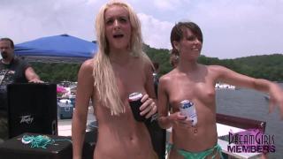 Hot Girls go Skinny Dipping in Front of Huge Crowd at Lake Party 4