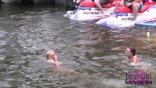 Hot Girls go Skinny Dipping in Front of Huge Crowd at Lake Party 5