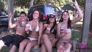 Girls Dance Twerk & Flash their Tits at Bikini Lake Party 1