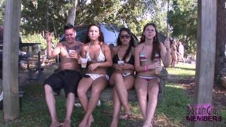 Girls Dance Twerk & Flash their Tits at Bikini Lake Party 2