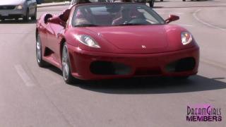 Girl Flashes Tits while Riding in a Ferrari Convertible 6
