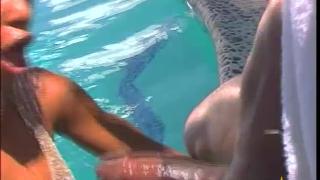 Horny Black Couple have Amazing Sex Outdoor by the Pool 5