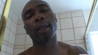 Hung Black Guy Jean-Claude Batiste Jerks off in the Shower - HandyMan 7