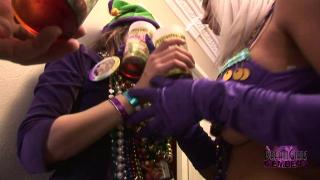 Party Girls make out with each other in our Room at Mardi Gras 12