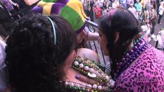 Party Girls make out with each other in our Room at Mardi Gras 6