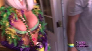 Party Girls make out with each other in our Room at Mardi Gras 8