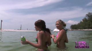 Two Innocent Teens Flash their Perky Titties at a Boat Party 5