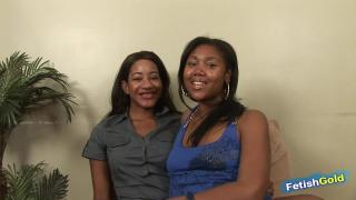 Ebony Lesbian Couple get Horny and Play with a Big Strapon 1