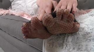 EMILY BLACC IN FISHNETS TOE LICKING AND FEET JOI 7