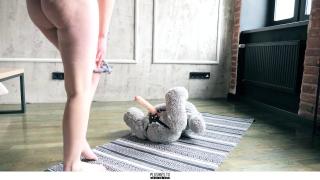 Teen Girl Lusilla Beautiful Sex on the Floor with Teddy Bear Grey 1
