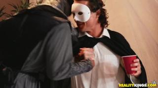 RealityKings - Masked Blonde Victoria June Cheats on her Husband at a Party 1
