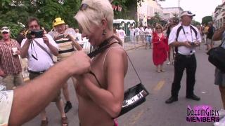 Body Painted Tit Flashing Milfs at Fantasy Fest 8