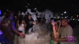 College Teens Dance at Local Foam Party