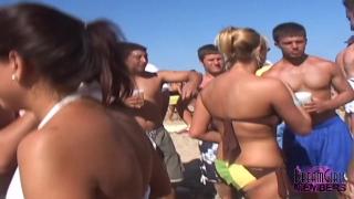 College Cuties Party in Tiny Bikinis on the Beach 7